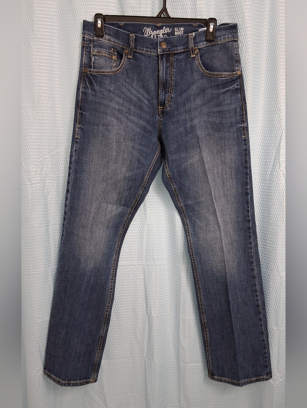 Wrangler Men Slim Straight Jeans - Indigo Blue Wash